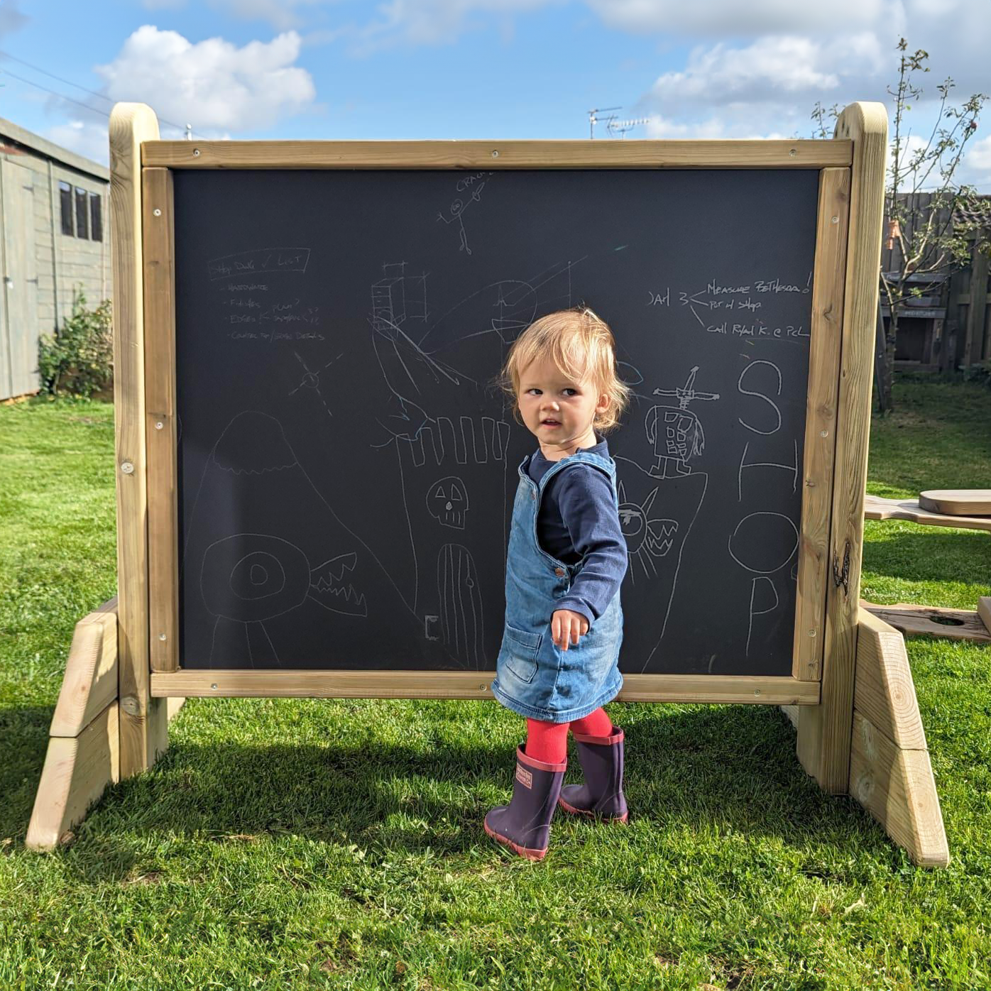 Freestanding Whiteboard and Chalkboard