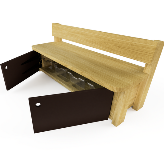 Timber Storage Bench with Doors